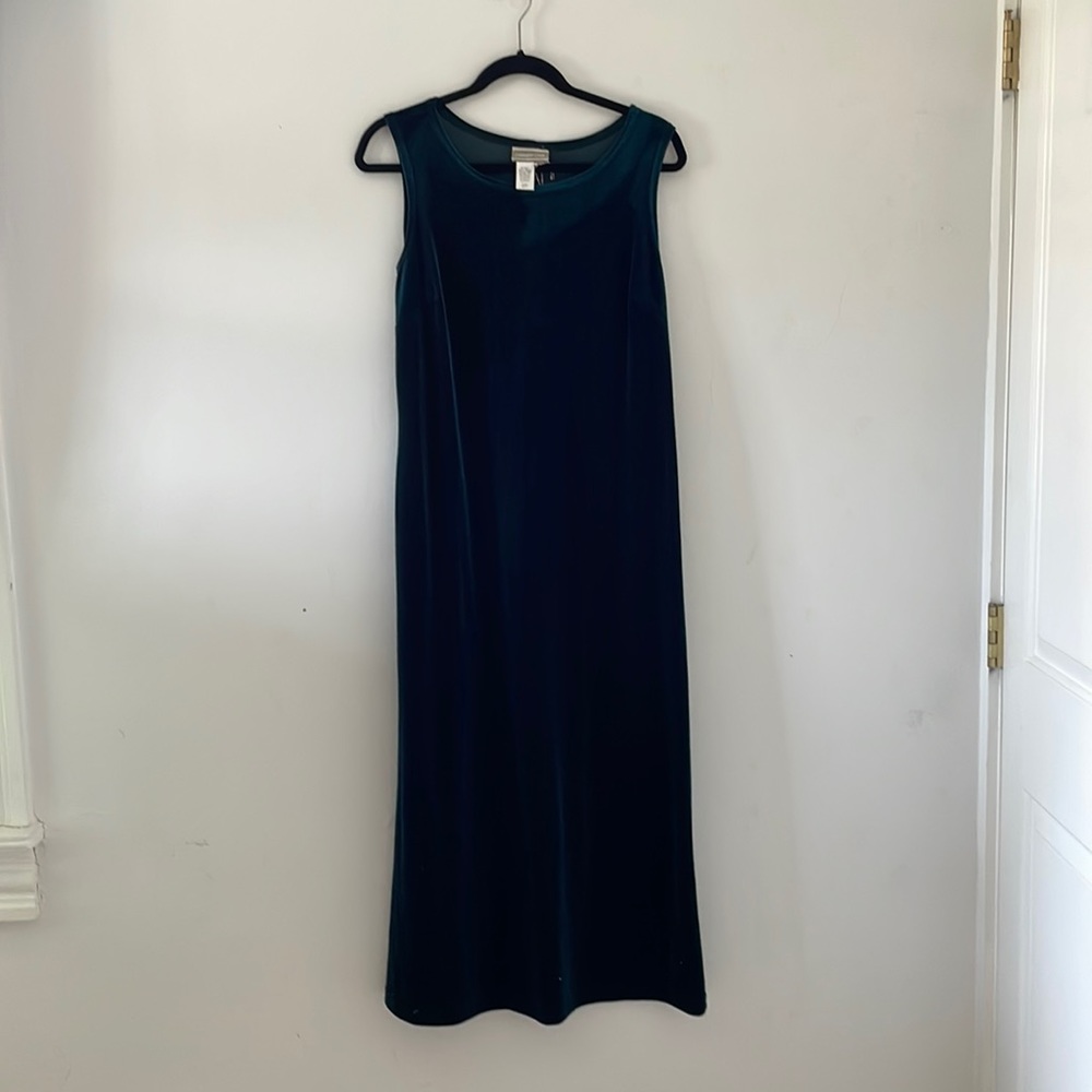 Cold water creek Velvet maxi dress - women’s vintage - deep teal green